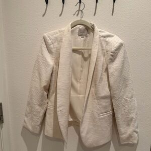 Ann Taylor LOFT Women's Ivory Textured Blazer